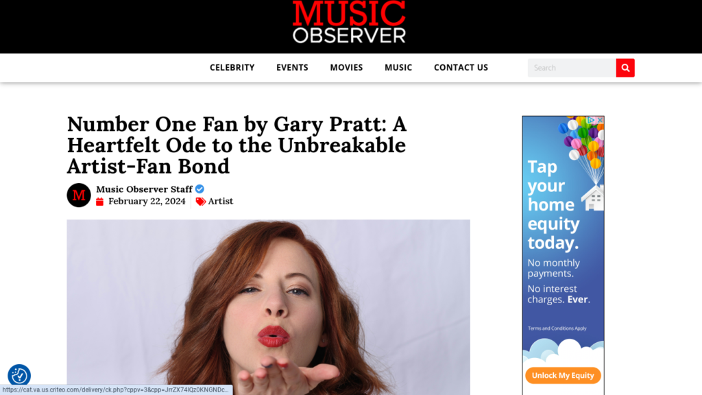 Music Observer Reviews Gary Pratt’s “Number One Fan”